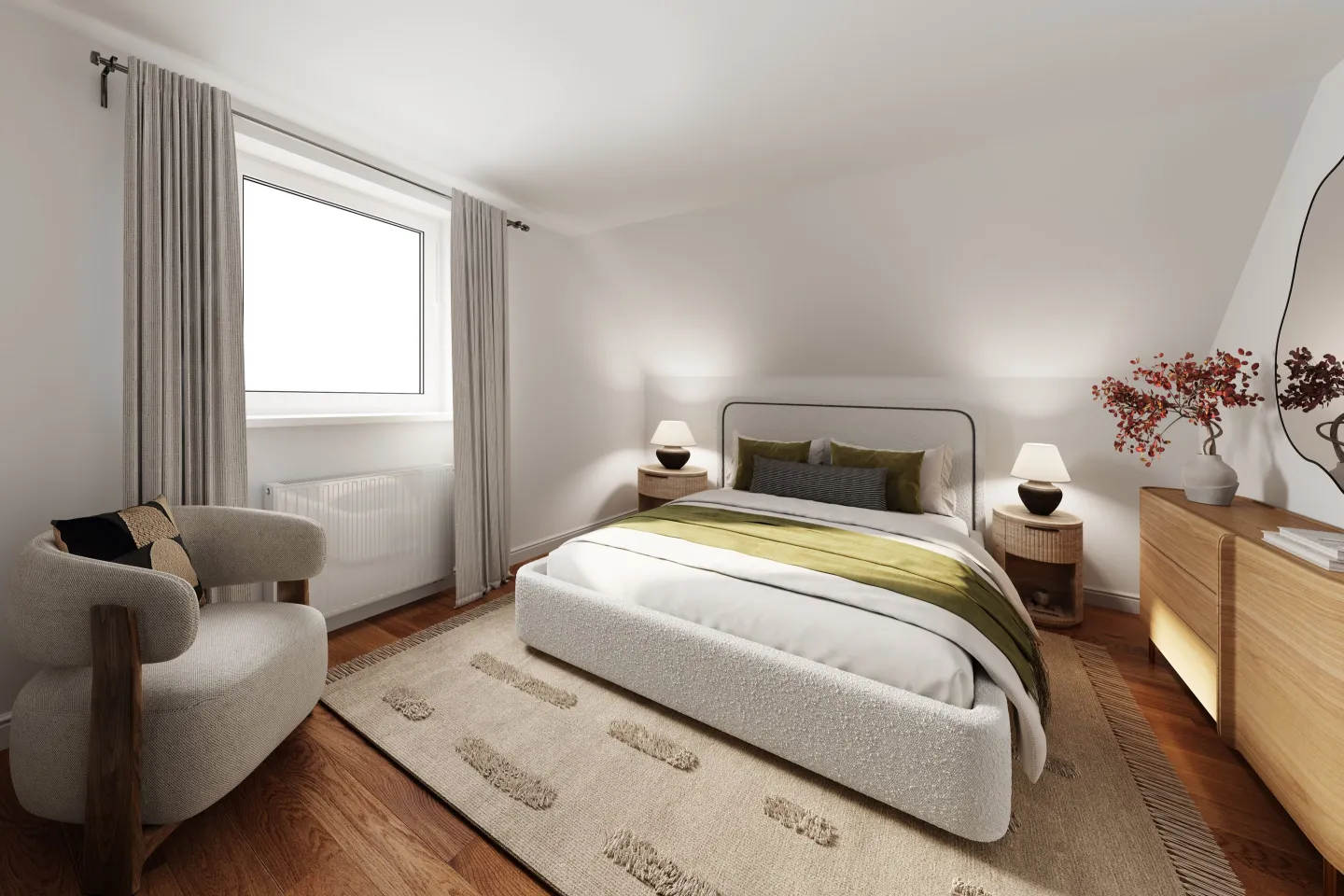 Saniertes Schlafzimmer als Projektbeispiel